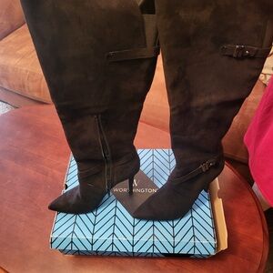 Worthington Black Over the Knee Boots with High Heel